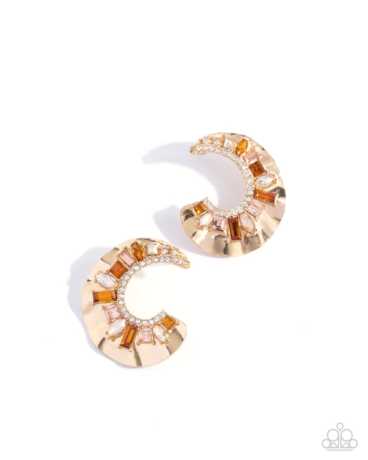Crimped Color - Brown - Paparazzi Earrings