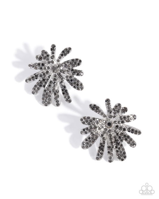 Sparkly Springtime - Silver - Paparazzi Earrings