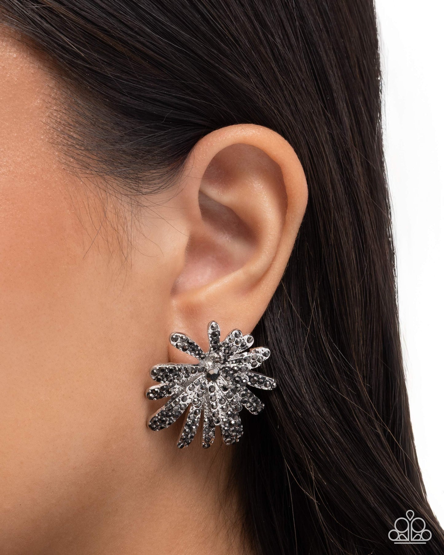 Sparkly Springtime - Silver - Paparazzi Earrings
