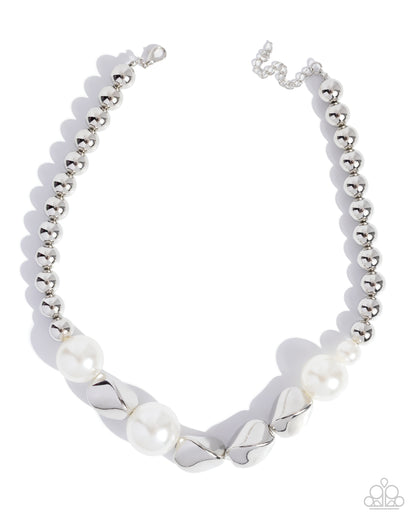Night of Nights - White - Paparazzi Necklace