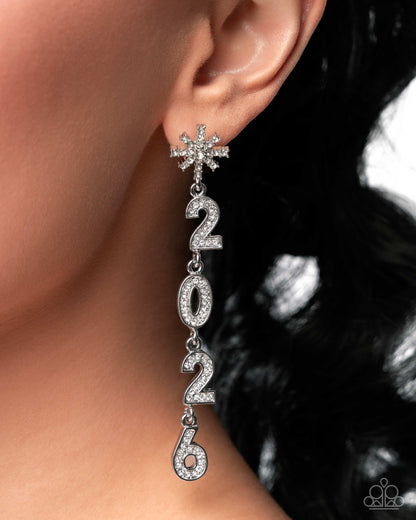 Ring In The Shimmer - White - Paparazzi Earrings