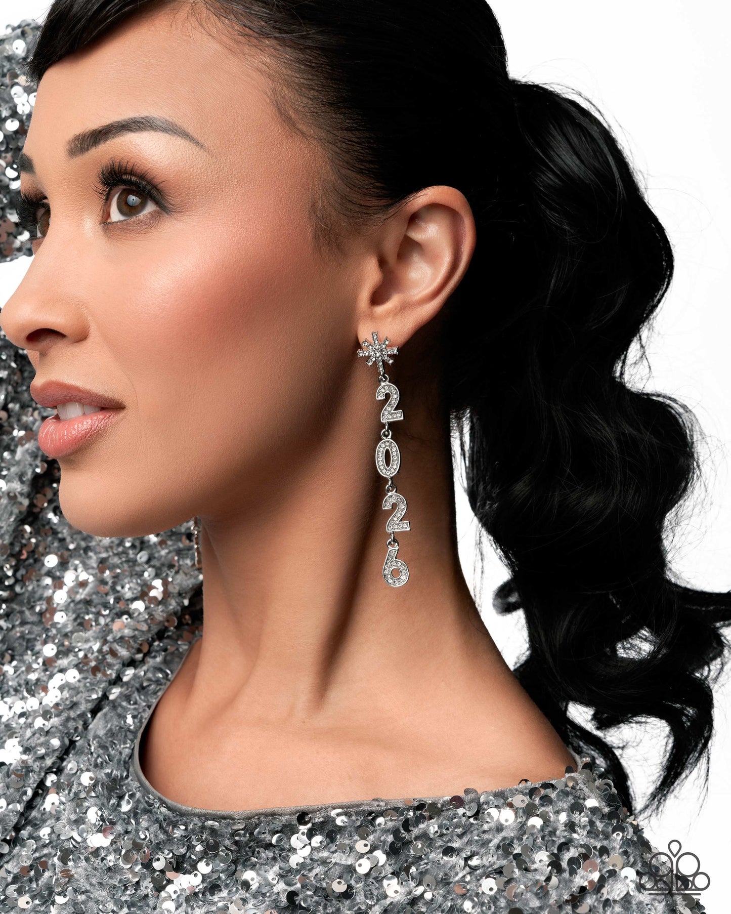 Ring In The Shimmer - White - Paparazzi Earrings