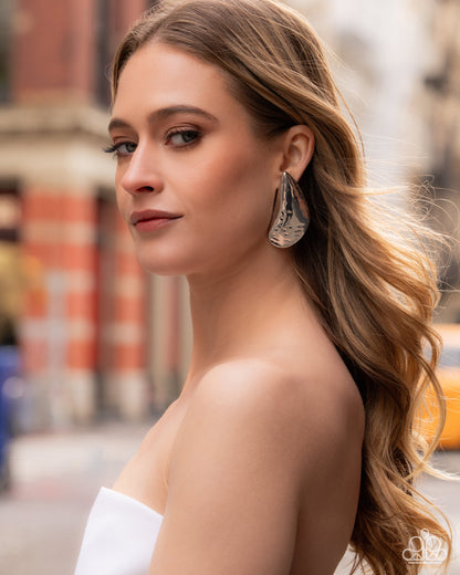 Own the Crowd - Silver - Paparazzi Post Earrings