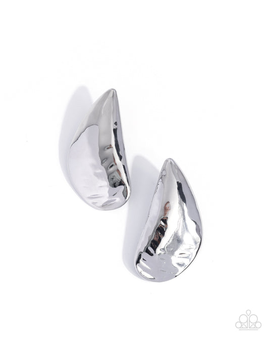 Own the Crowd - Silver - Paparazzi Post Earrings