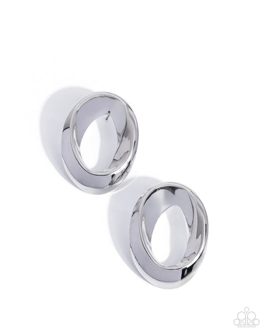 Adorable Announcement - Silver - Paparazzi Earrings