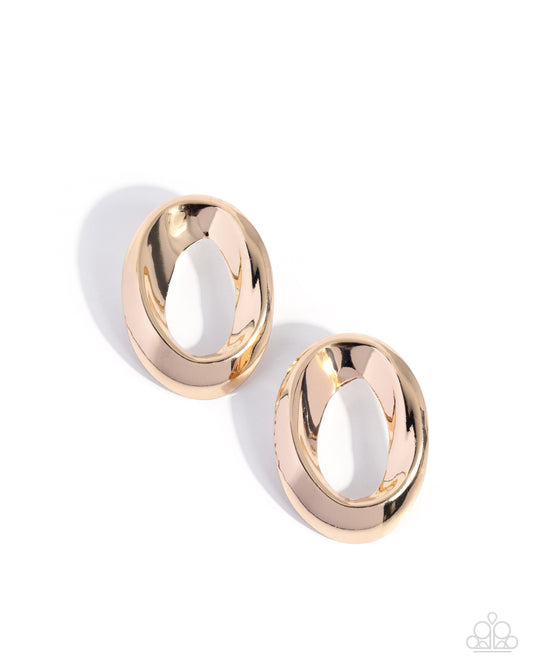 Adorable Announcement - Gold - Paparazzi Post Earrings