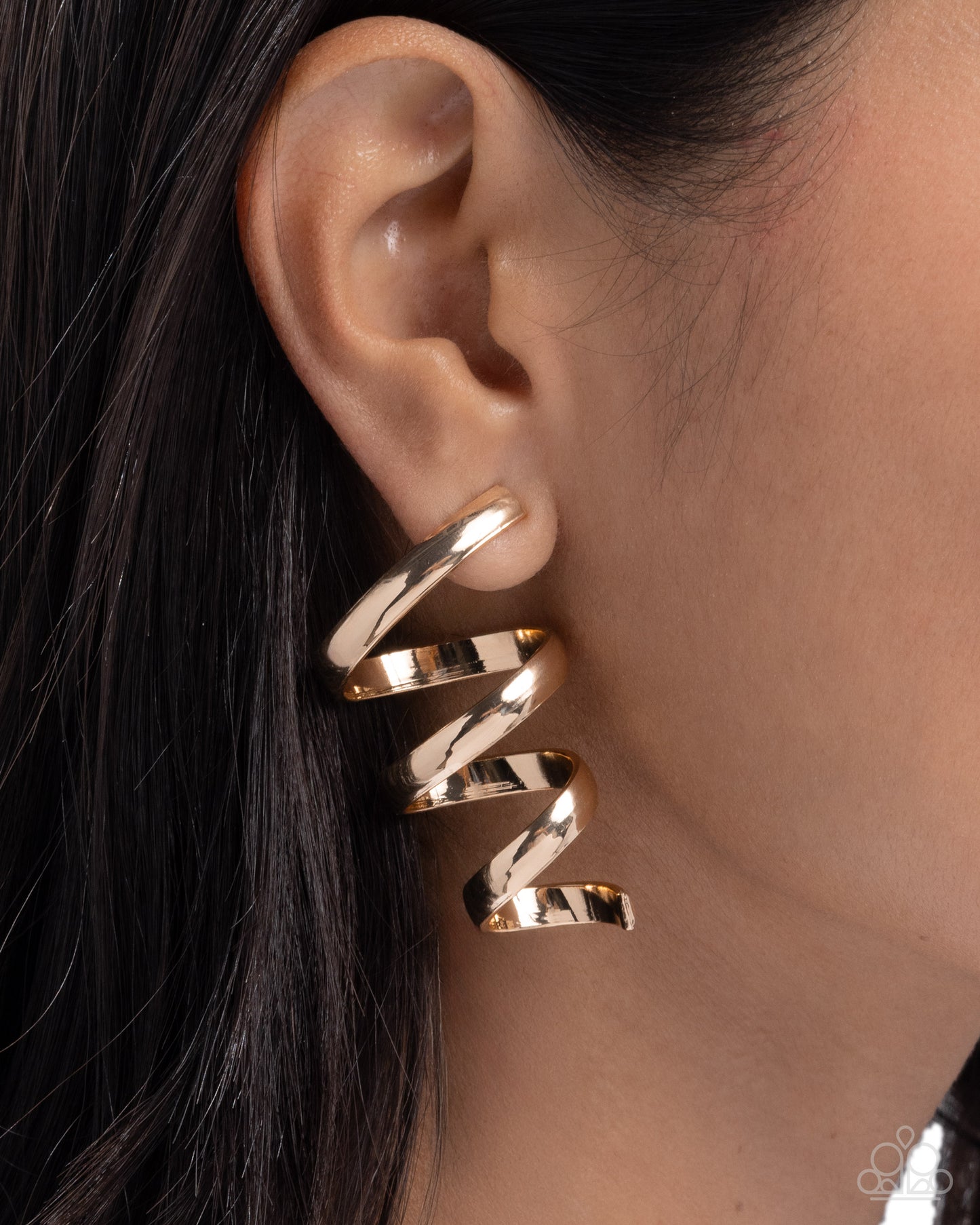 Coming Soon - Tornado Warning - Gold - Paparazzi Post Earrings
