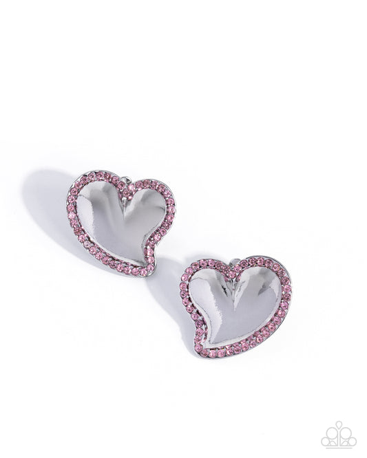 Loveable Luminescent - Pink - Paparazzi Clip On Earrings