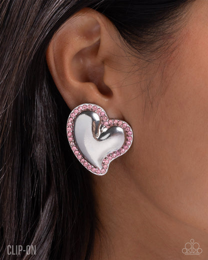 Loveable Luminescent - Pink - Paparazzi Clip On Earrings