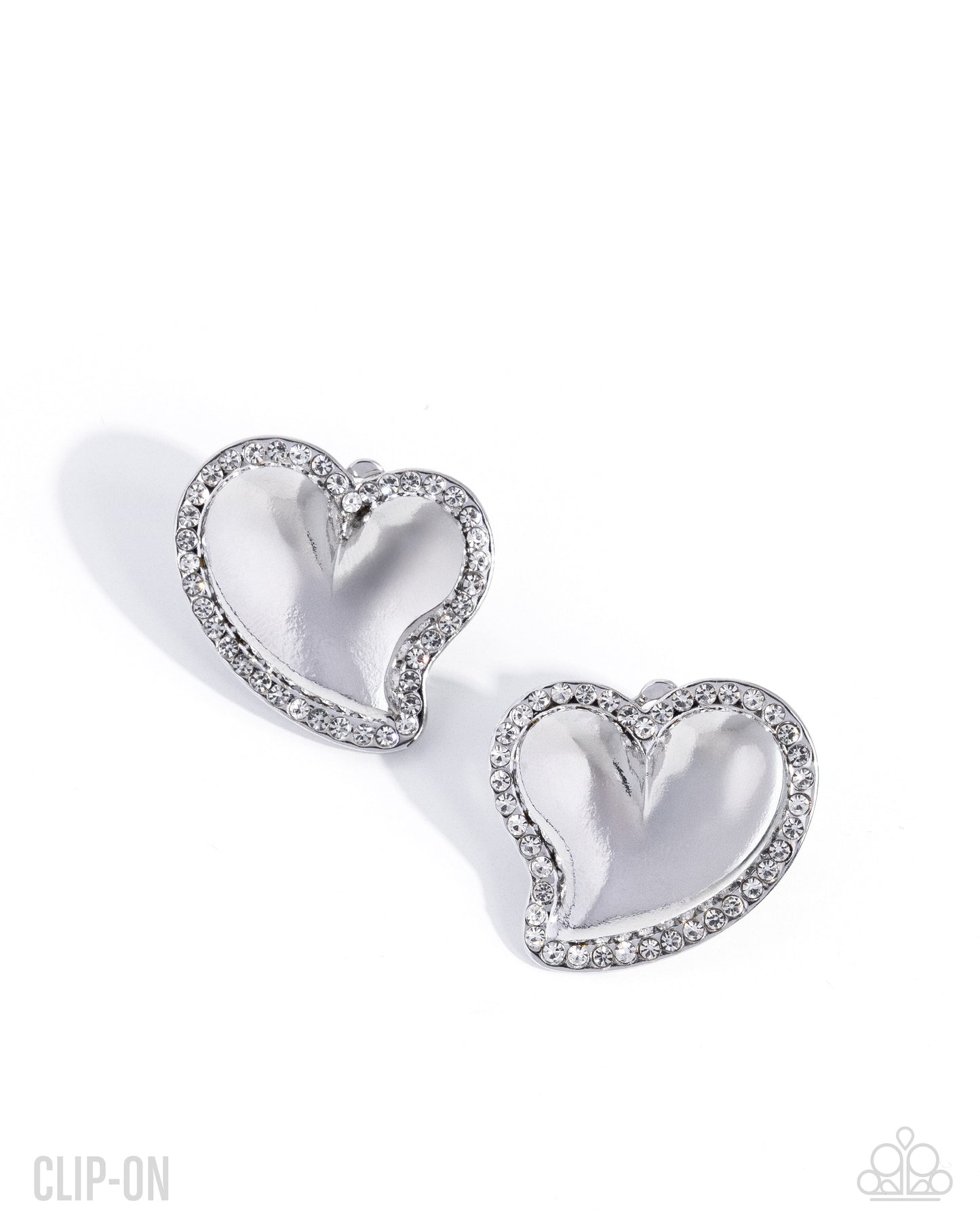 Loveable Luminescent - White - Paparazzi Clip On Earrings