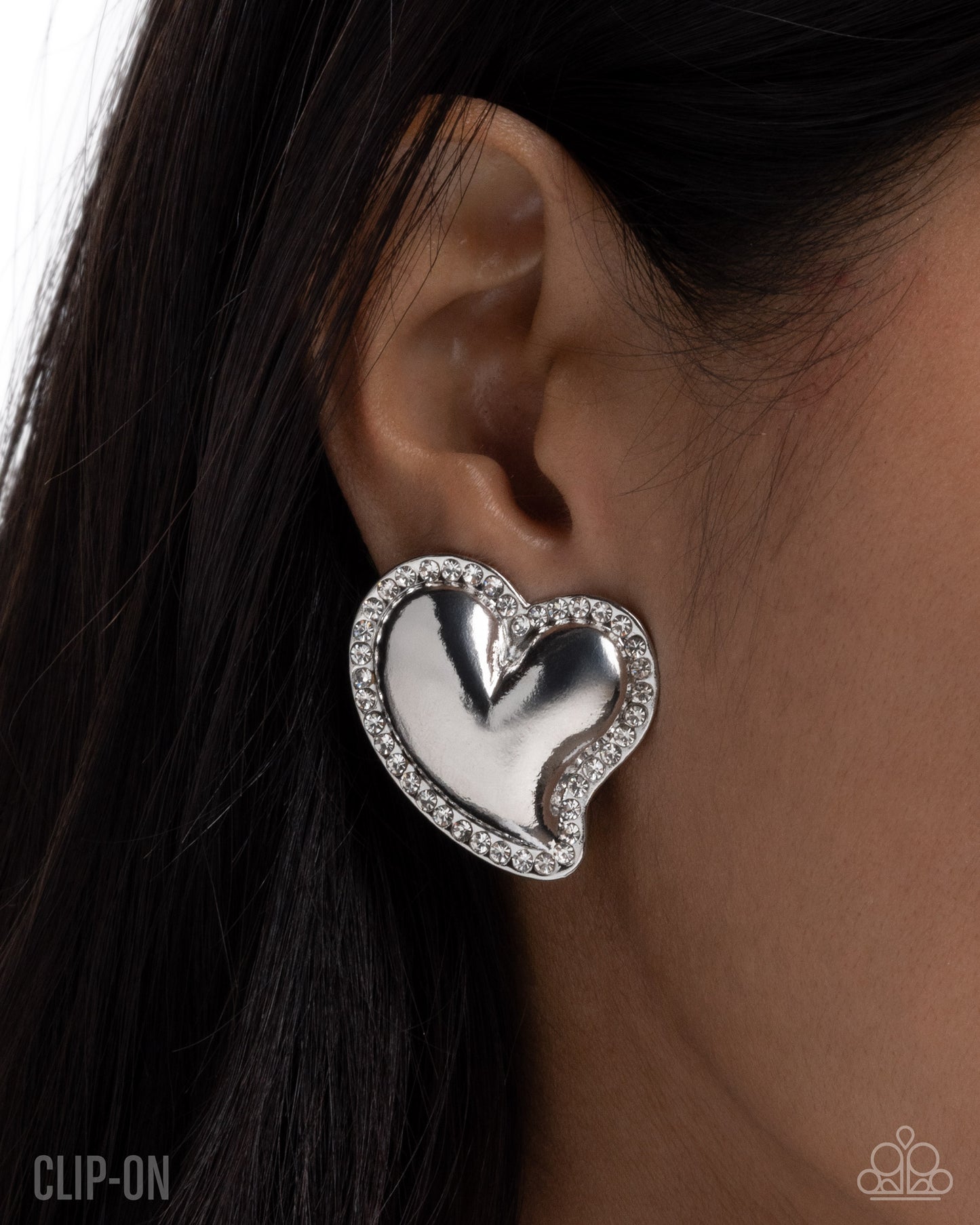 Loveable Luminescent - White - Paparazzi Clip On Earrings