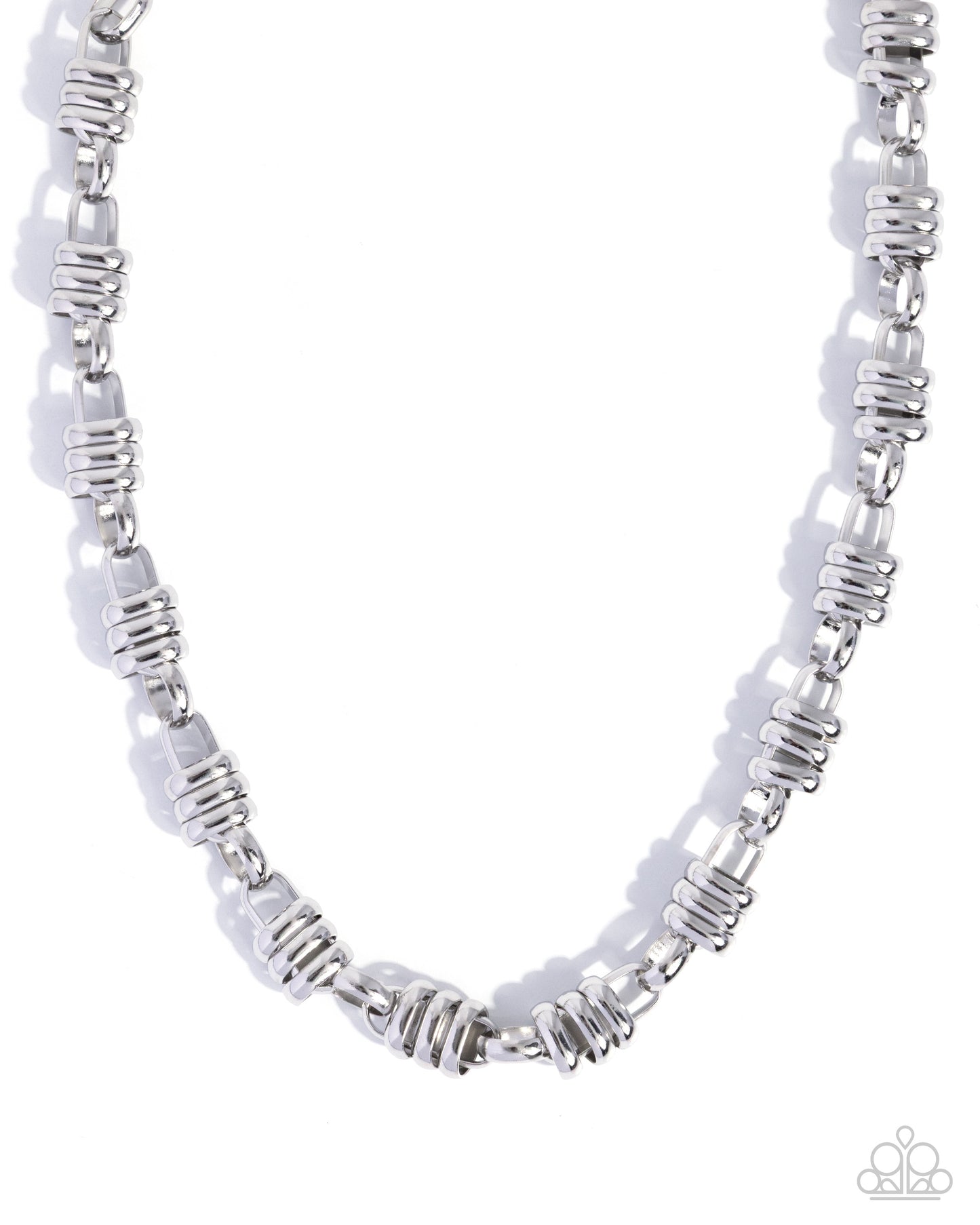Interlocked Imitation - Silver - Paparazzi Necklace
