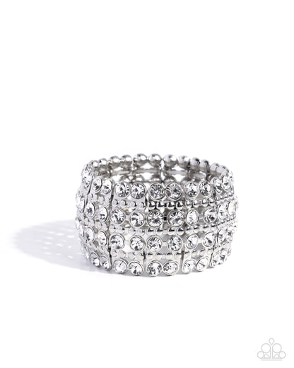 Exuberant Elegance - White - Paparazzi Bracelet