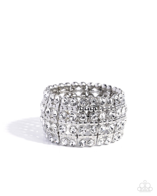 Exuberant Elegance - White - Paparazzi Bracelet