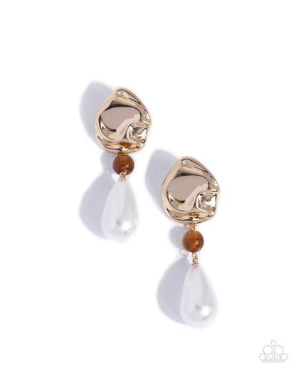 Danger Zone Delight - Brown - Necklace and Exquisite Elegance Earrings (2-Piece Set)
