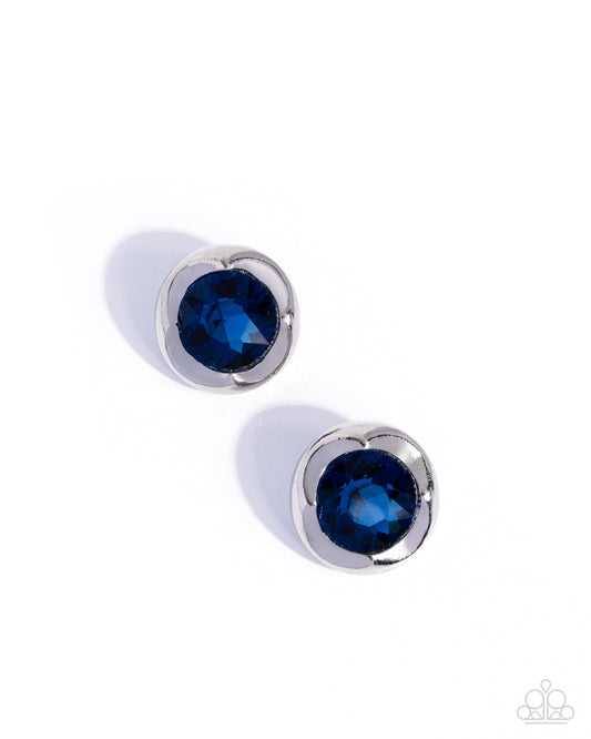 Tailored Tapestry - Blue - Paparazzi Post Earrings
