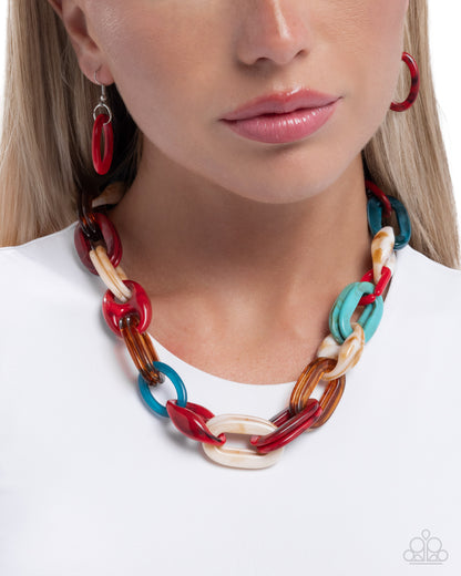 Perfected Color - Red - Paparazzi Necklace