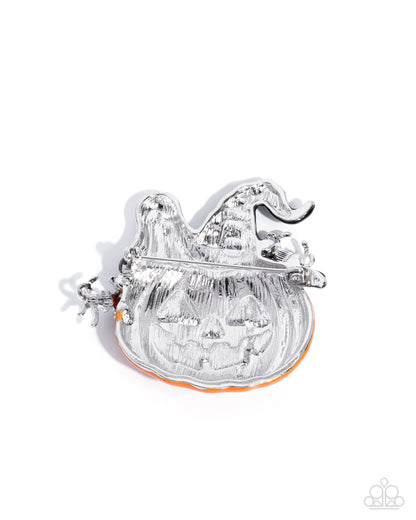 Historic Halloween - Orange - Paparazzi Brooch