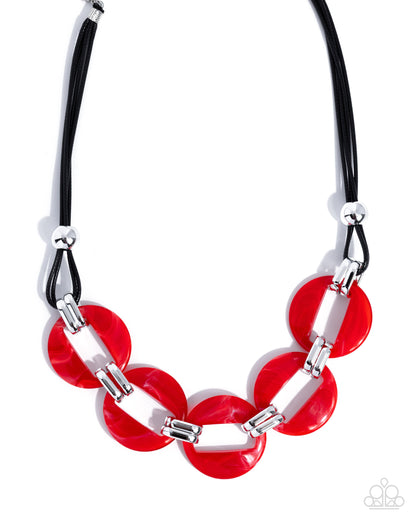 Endearing Elegance - Red - Paparazzi Necklace