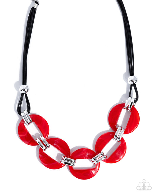 Endearing Elegance - Red - Paparazzi Necklace