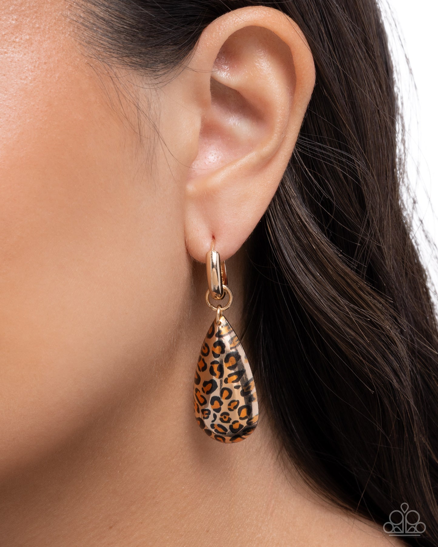 Caged Cheetah - Gold Paparazzi Earrings