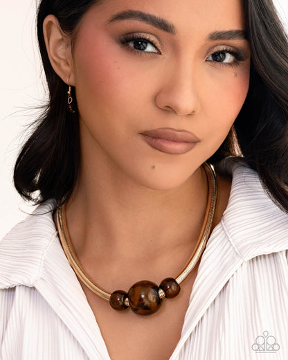 Sleek Shift - Brown - Paparazzi Necklace
