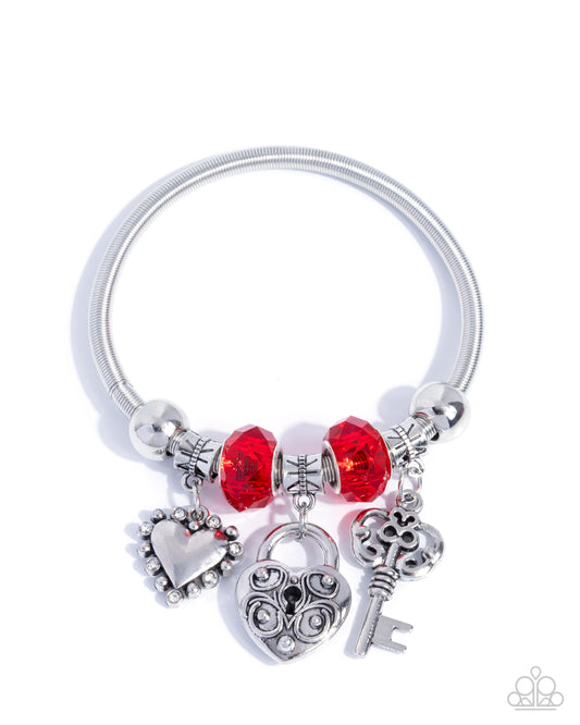 Truly Loveable - Red - Paparazzi Charm Bracelet
