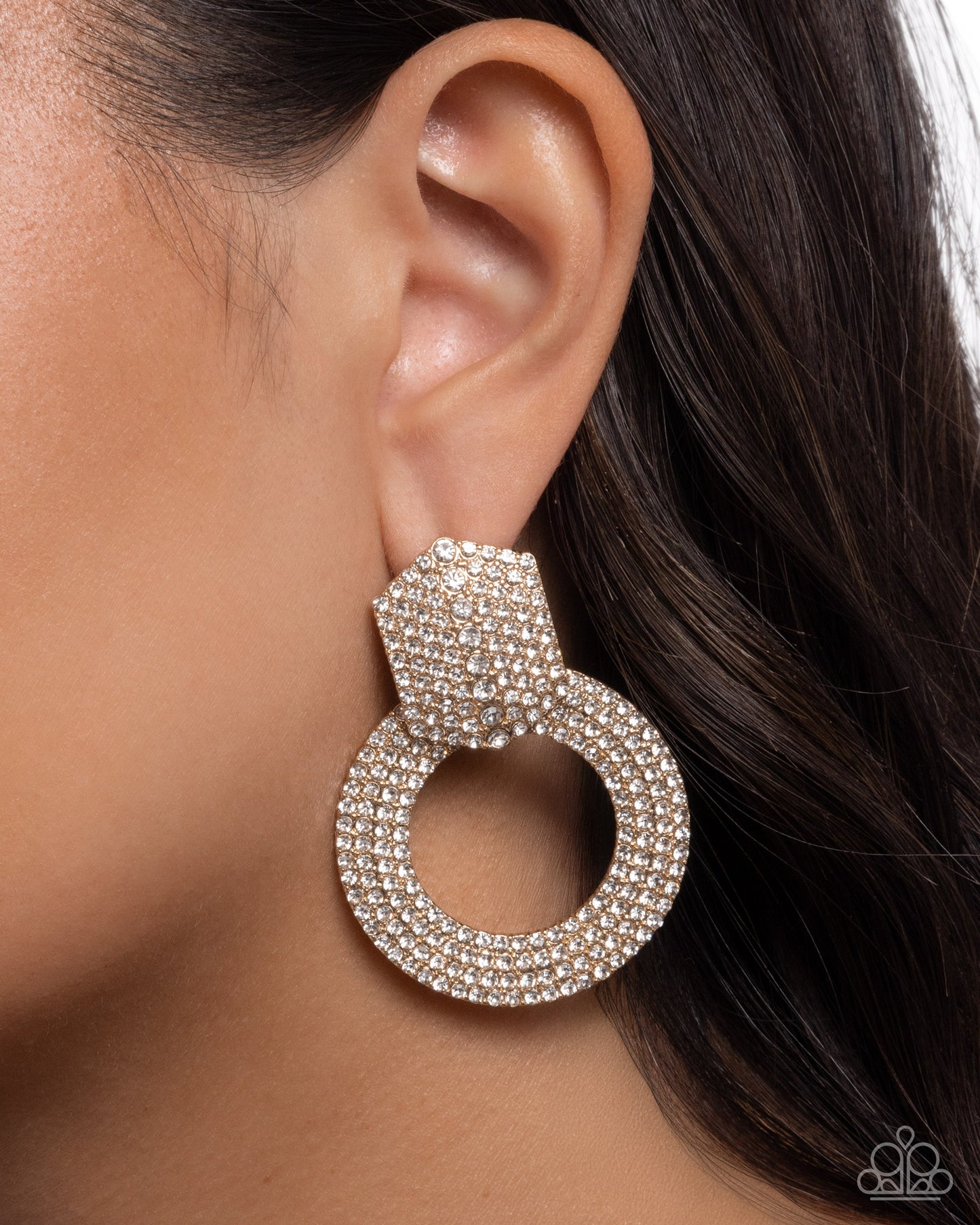 Sparkly Safeguard - Gold - Paparazzi Post Earrings
