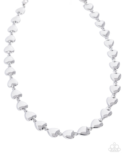 Already Gone - Silver - Paparazzi Heart Necklace
