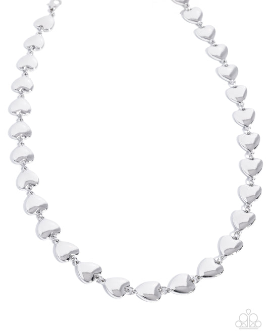 Already Gone - Silver - Paparazzi Heart Necklace