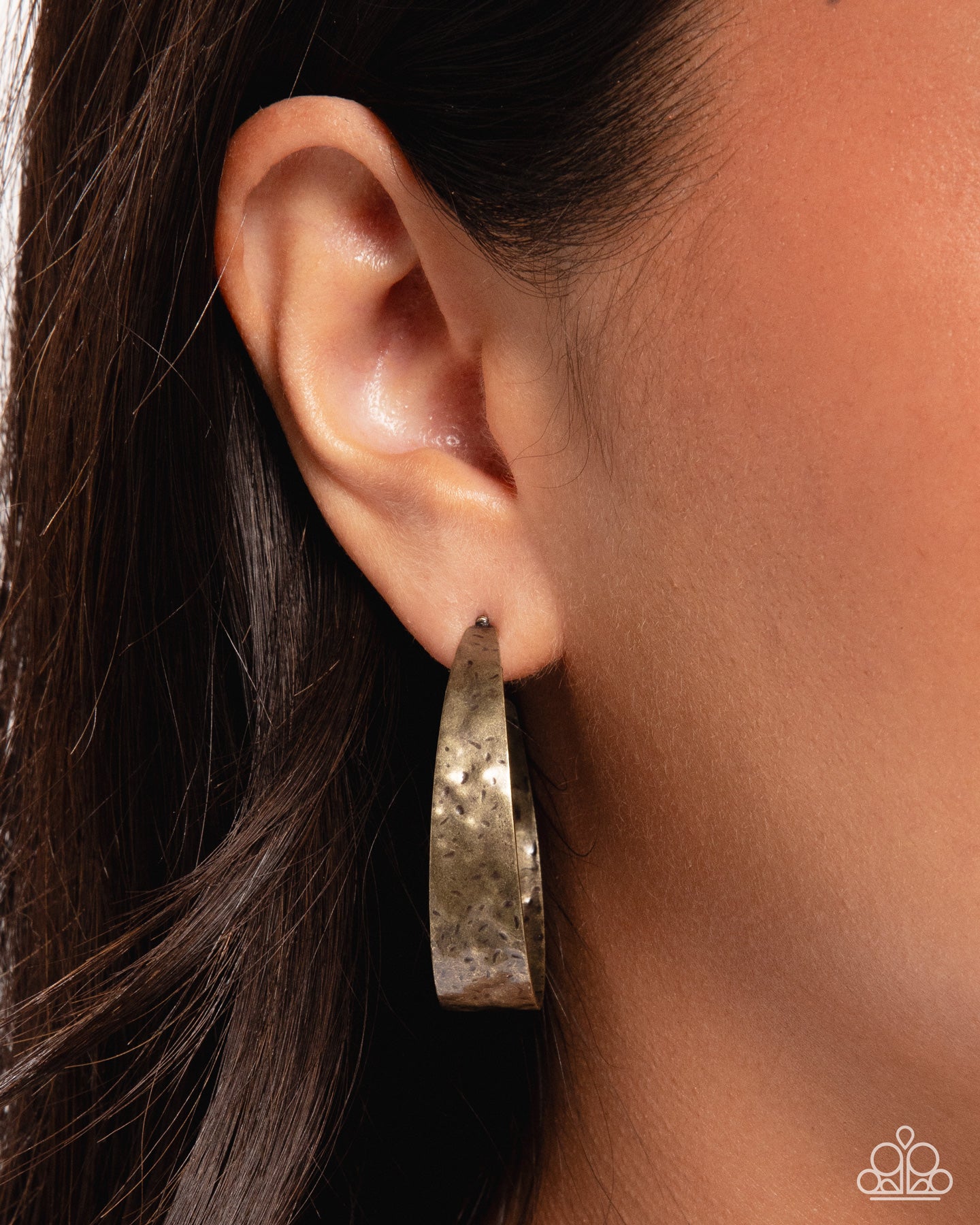 Rustic Renewal - Brass - Paparazzi Hoop Earrings