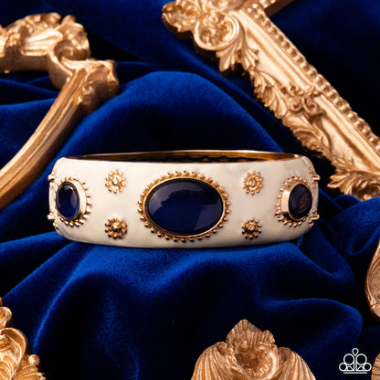 Ornate Occasion - Blue - Paparazzi Hinged Bracelet