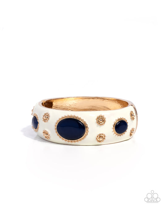 Ornate Occasion - Blue - Paparazzi Hinged Bracelet