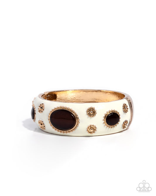 Ornate Occasion - Brown - Paparazzi Hinge Bracelet