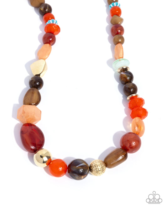 Modular Malibu - Orange - Paparazzi Necklace