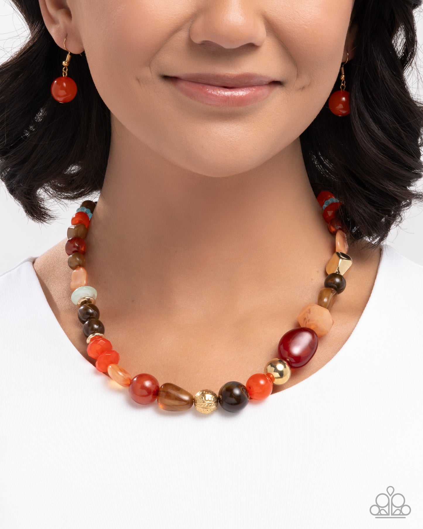 Modular Malibu - Orange - Paparazzi Necklace