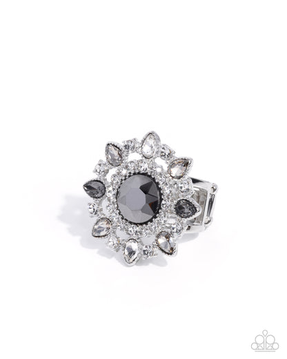 Glittery Gamble  - Silver - Paparazzi Ring