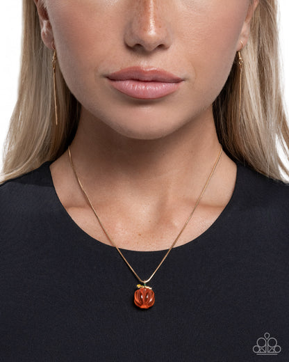Picturesque Pumpkin - Orange - Paparazzi Necklace
