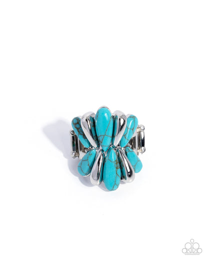 Teardrop Throng - Blue - Paparazzi Ring