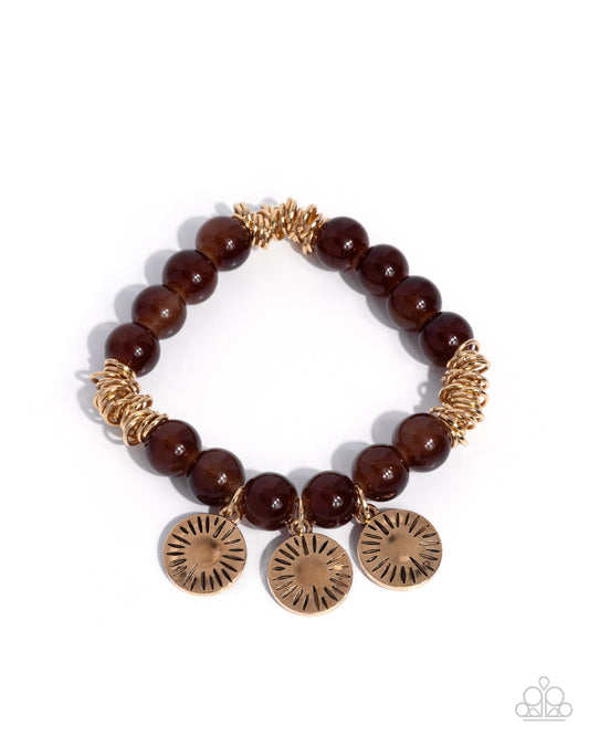 Daring Discs - Brown - Paparazzi Bracelet