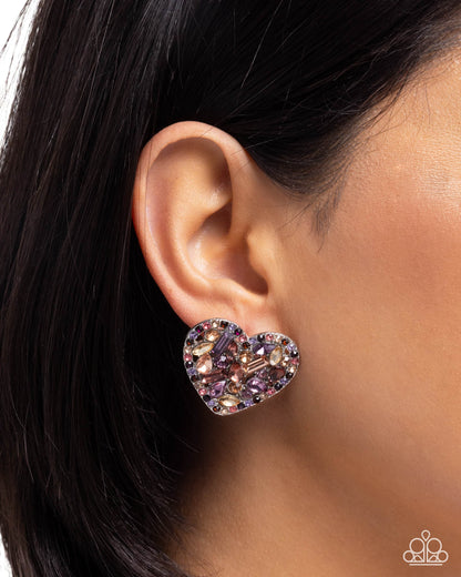 Courting Command - Purple - Paparazzi Earrings