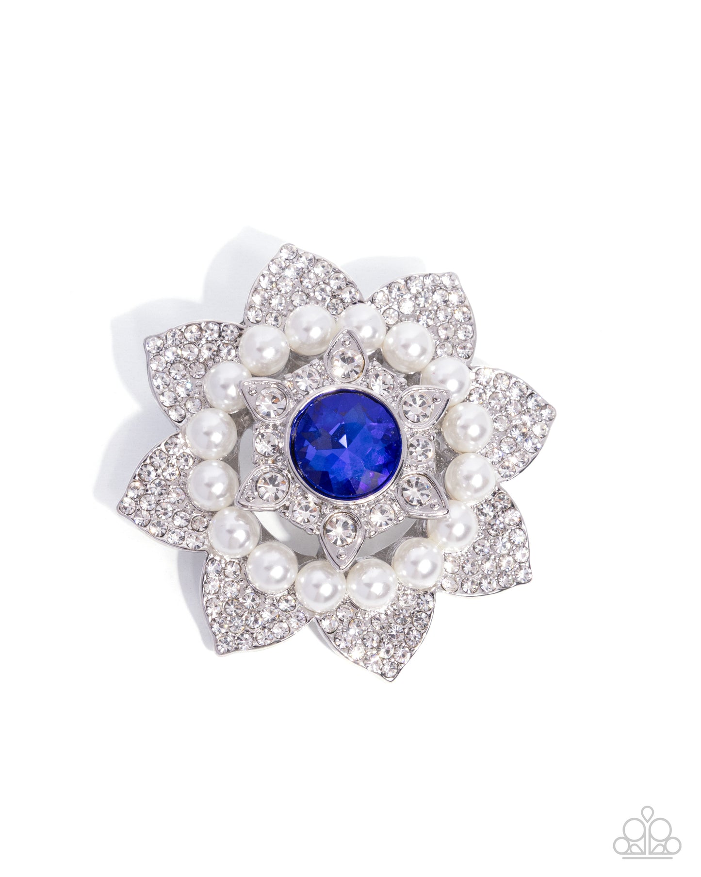 Pampered Polish - Blue - Paparazzi Brooch