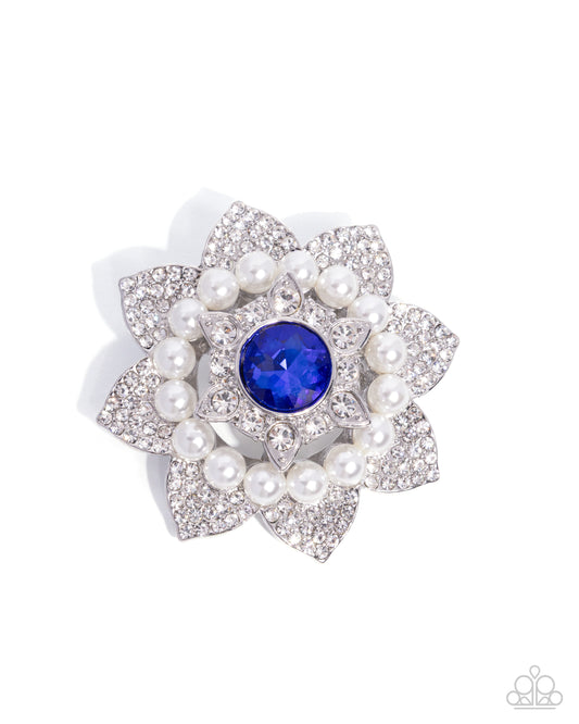 Pampered Polish - Blue - Paparazzi Brooch