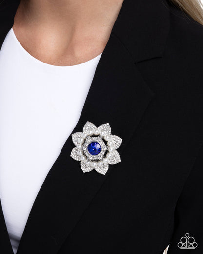 Pampered Polish - Blue - Paparazzi Brooch