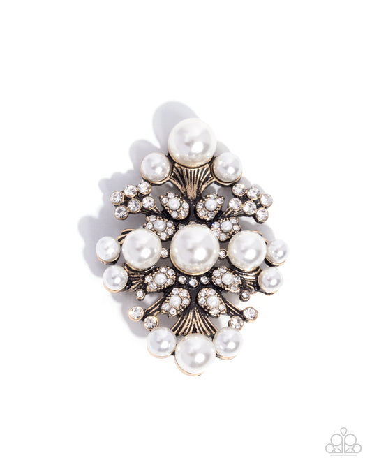 Peaceful Polish - Gold - Paparazzi Brooch