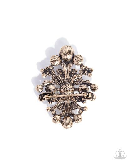 Peaceful Polish - Gold - Paparazzi Brooch