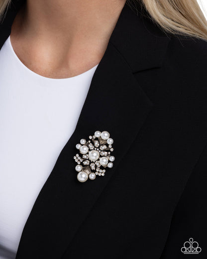 Peaceful Polish - Gold - Paparazzi Brooch
