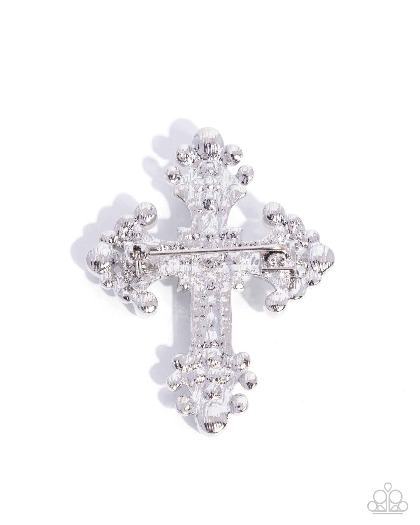 Candescent Cross - White - Paparazzi Brooch