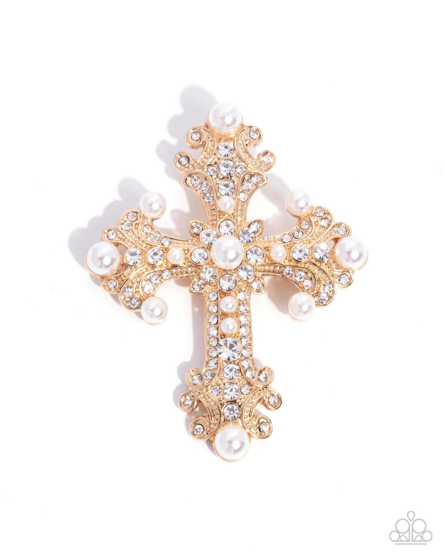 Candescent Cross - Gold - Paparazzi Brooch