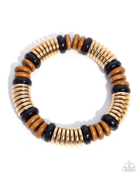 Wood Work - Black - Paparazzi Bracelet